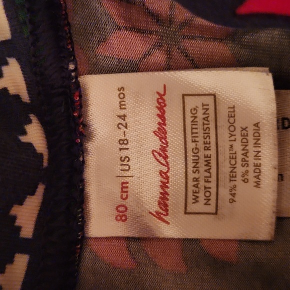 Hanna Andersson Red and Navy Kids One Piece 12-18 Months - Picture 2 of 6